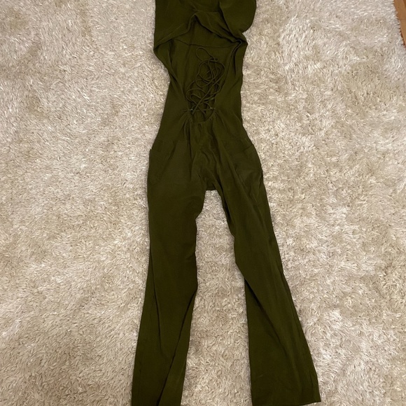 Olive Green Sleeveless one piece - Picture 8 of 9